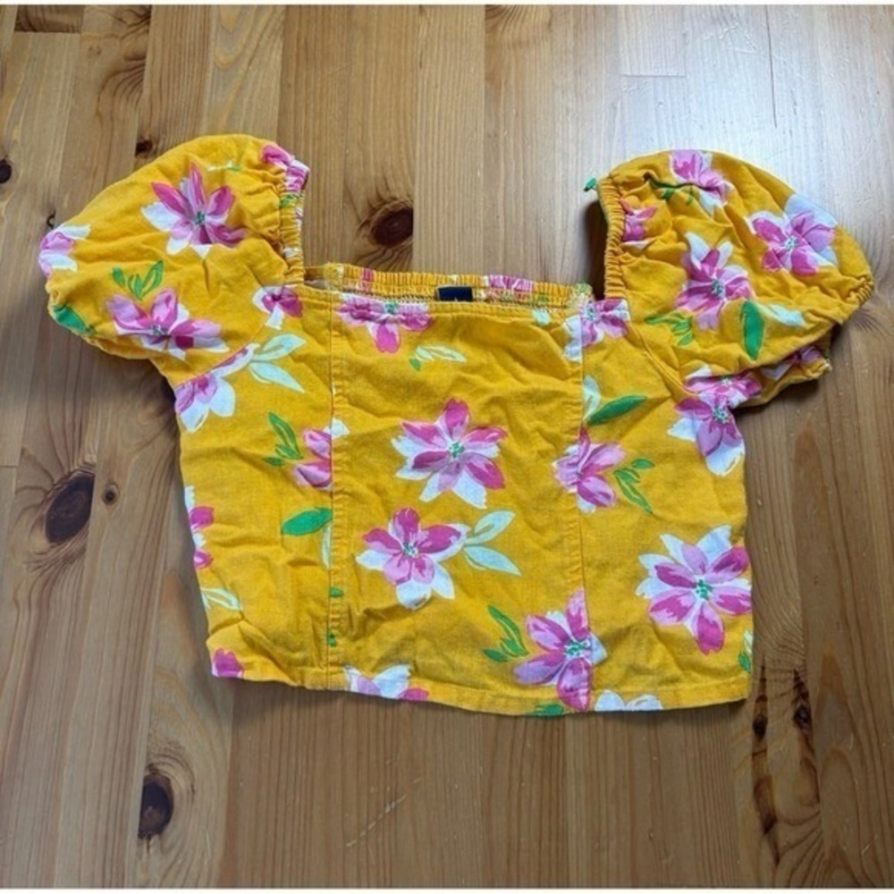 Old Navy Girls Hawaiian Floral Cropped Top Size 10/12